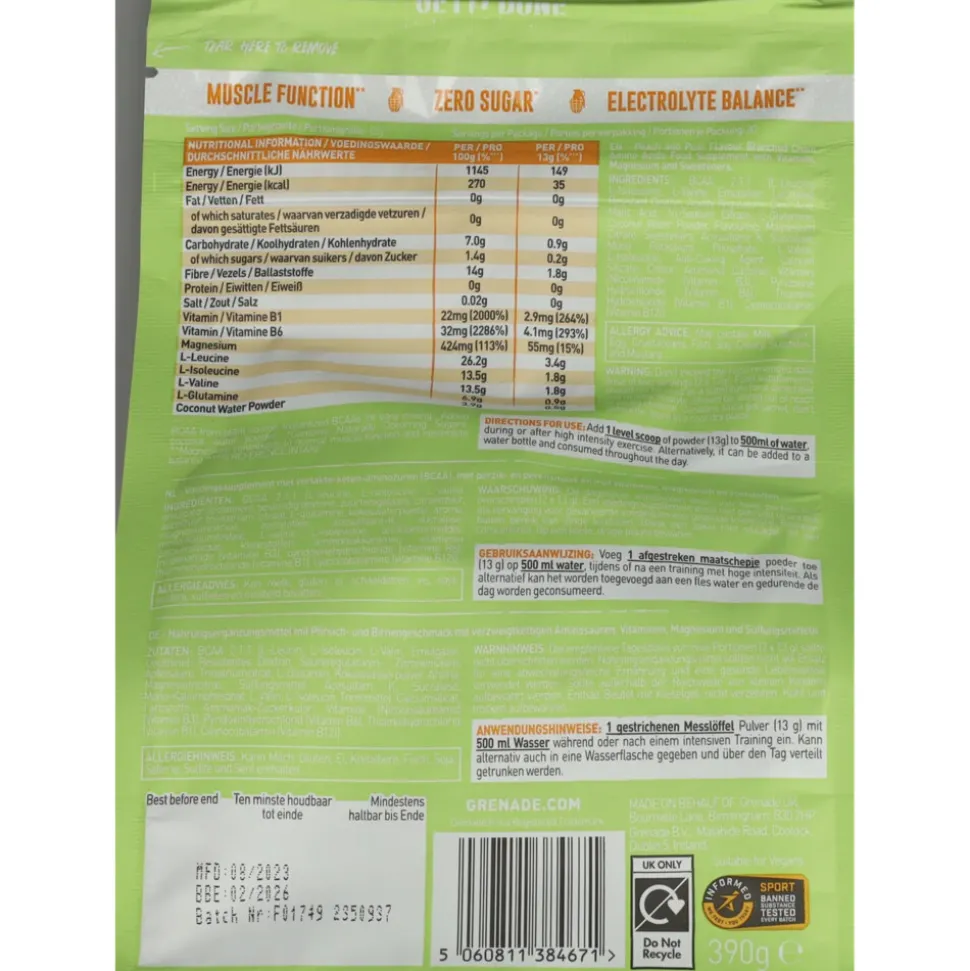 Grenade BCAA Peachy Pear 390 gr