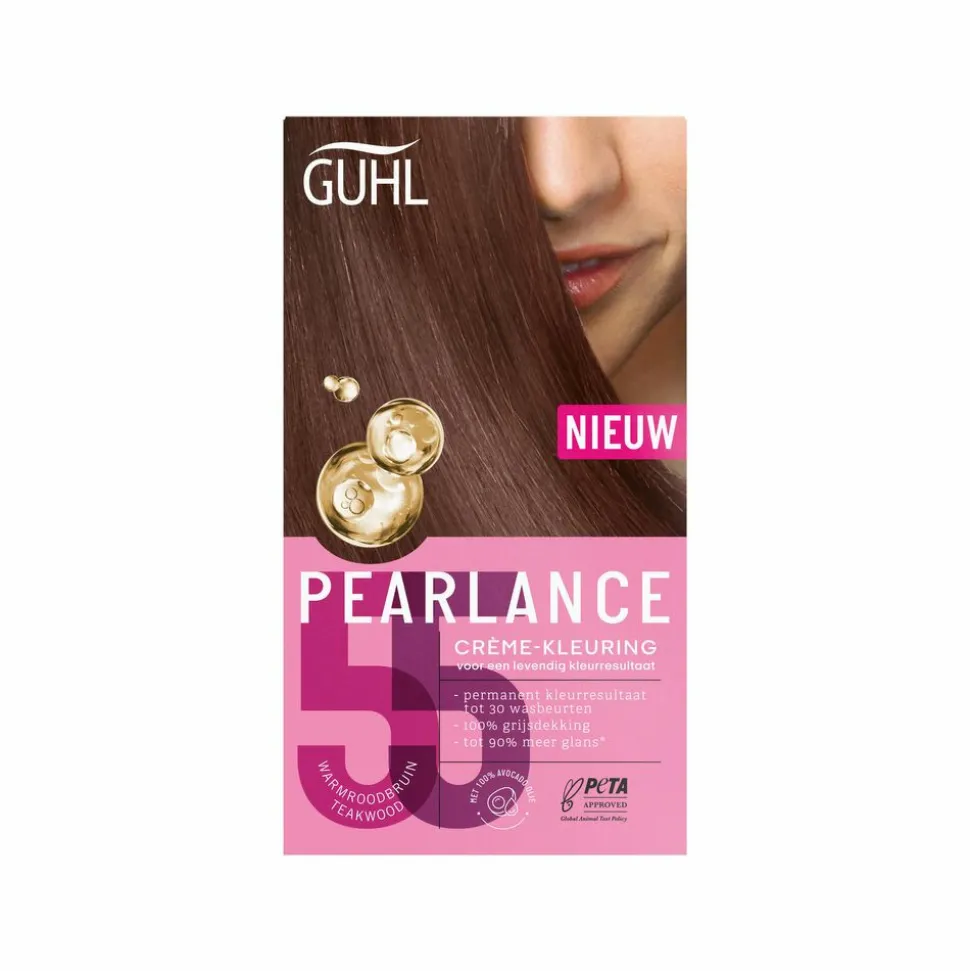 Guhl Pearlance Intensieve Crème-Haarkleuring 55 Warmroodbruin Teakwood