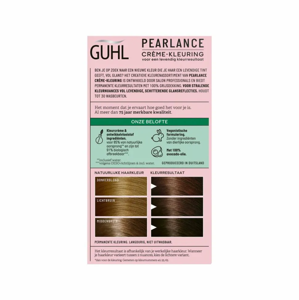 Guhl Pearlance Intensieve Crème-Haarkleuring 52 Lichtgoudbruin Chestnut 117 ml