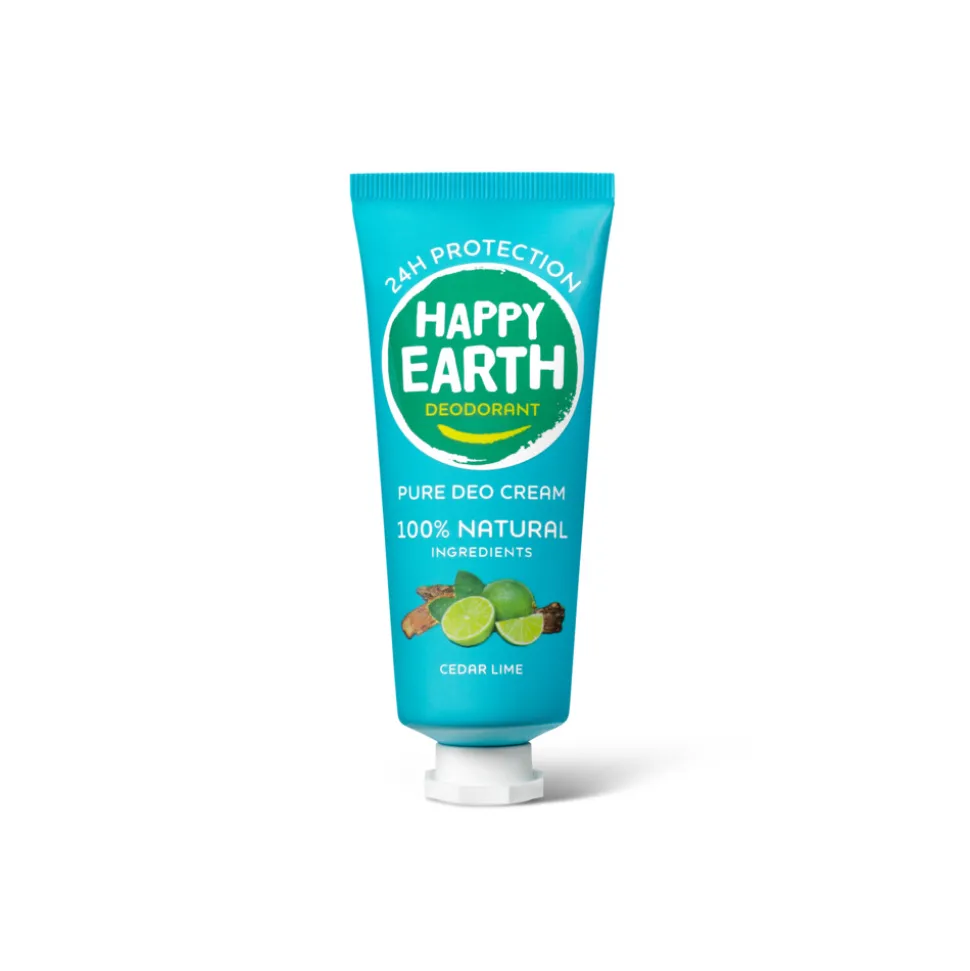 Happy Earth 100% Natuurlijke Deodorant Cream Cedar Lime 40 ml