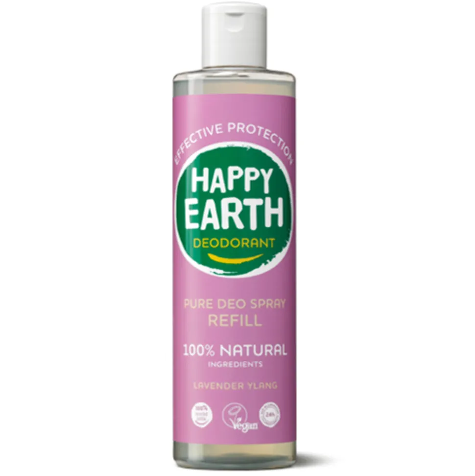 Happy Earth 100% Natuurlijke Deo Spray Navulling Lavender Ylang 300 ml