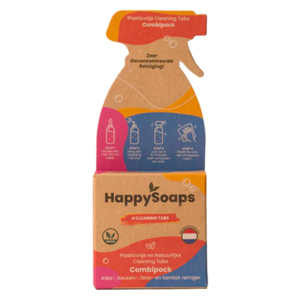 HappySoaps Cleaning Tabs Combipack Alles-, Keuken-, Glas- en Sanitairreiniger 32 gr