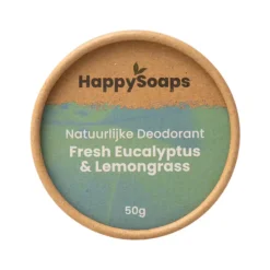 HappySoaps Natuurlijke Deodorant Eucalyptus en Citroengras 50 gr