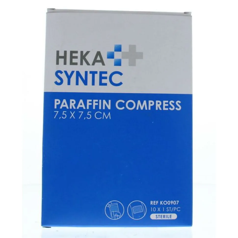 Heka Paraffin Compress 7,5 x 7,5 cm Steriel 10 stuks