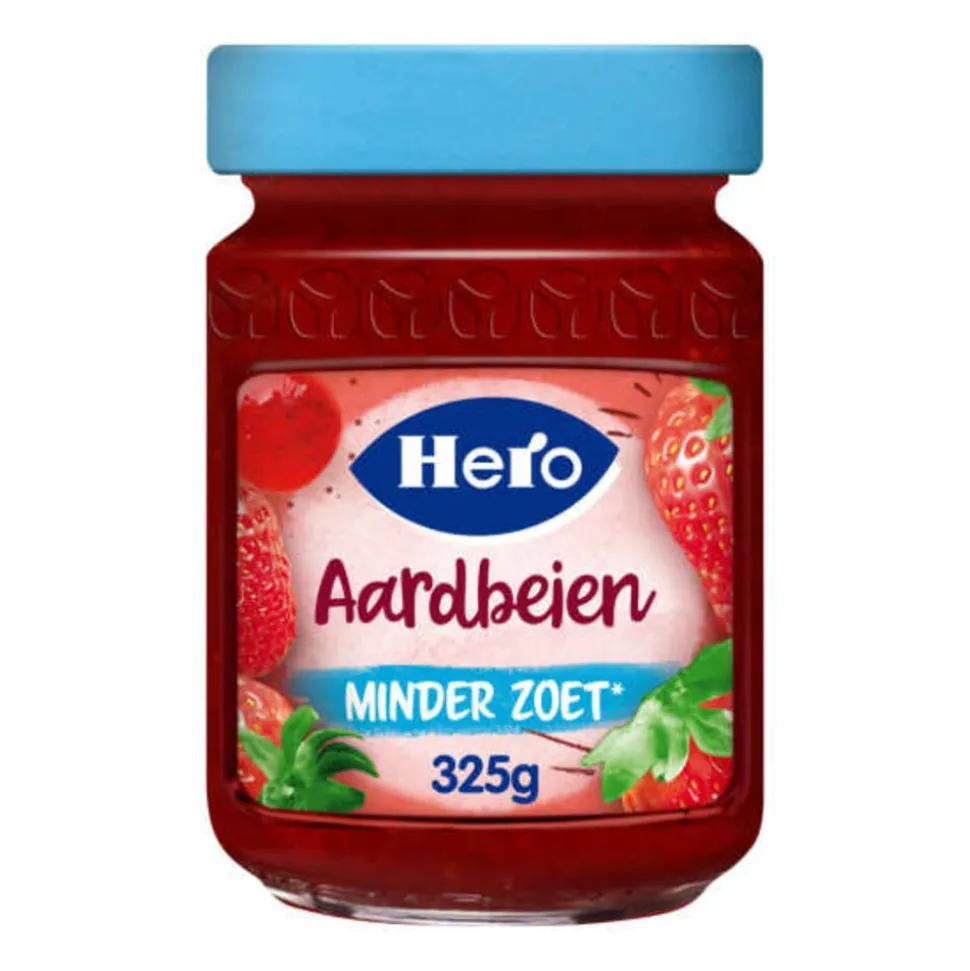 Hero Jam Minder Zoet Aardbeien 325 gr