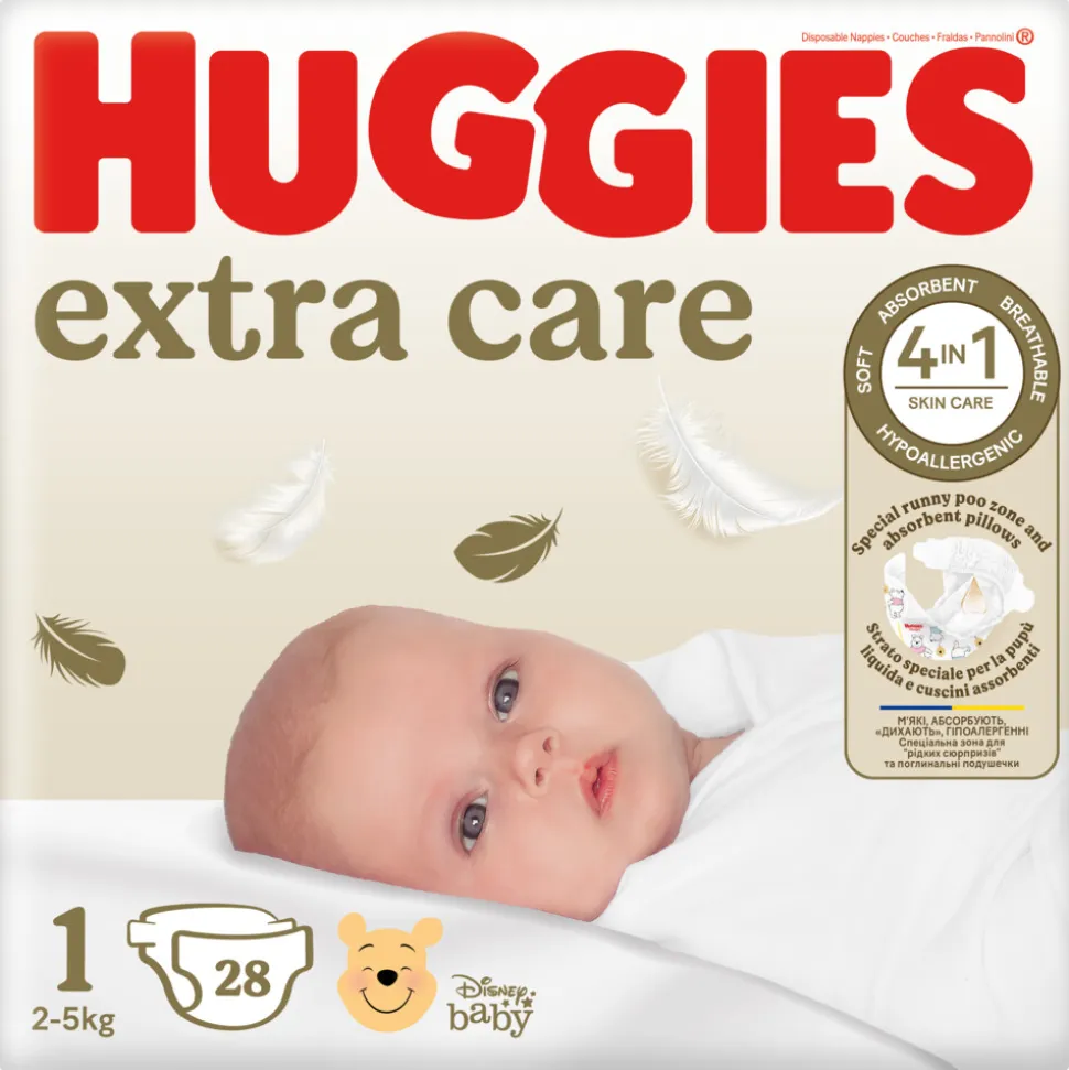 Huggies Extra Care Newborn Luiers Maat 1 (2 - 5 kg) 28 stuks