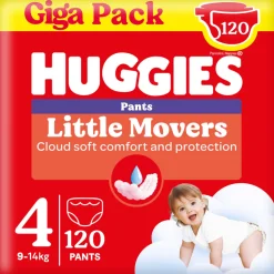 Huggies Little Movers Luierbroekjes Maat 4 (9 - 14 kg) 120 stuks