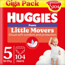 Huggies Little Movers Luierbroekjes Maat 5 (12 - 17 kg) 104 stuks