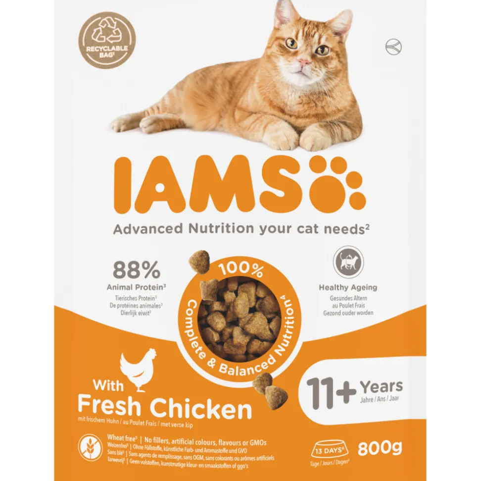 IAMS Cat senior 11+ Kattenvoer Chicken 800 gr