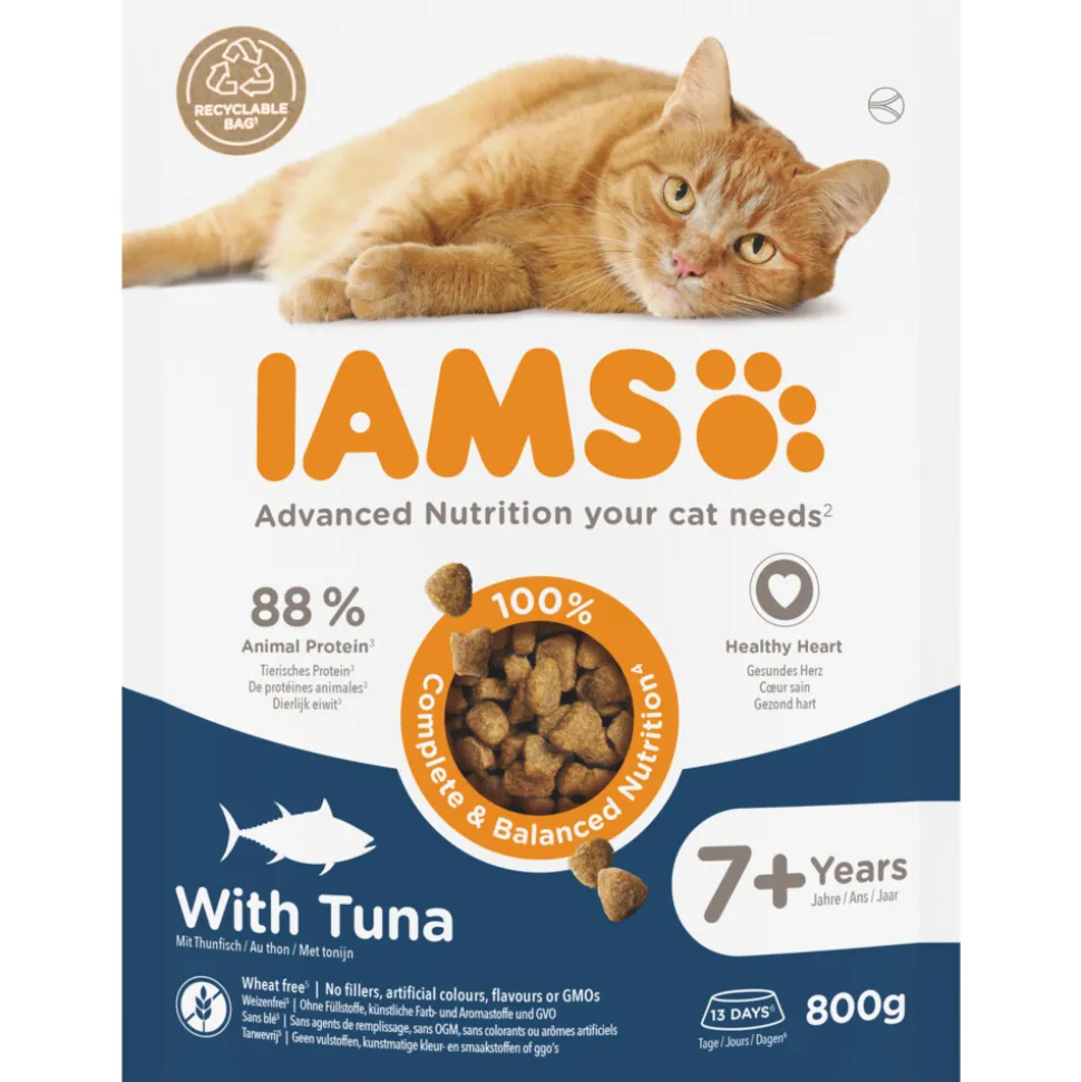 IAMS Cat Senior 7+ Kattenvoer Tuna 800 gr