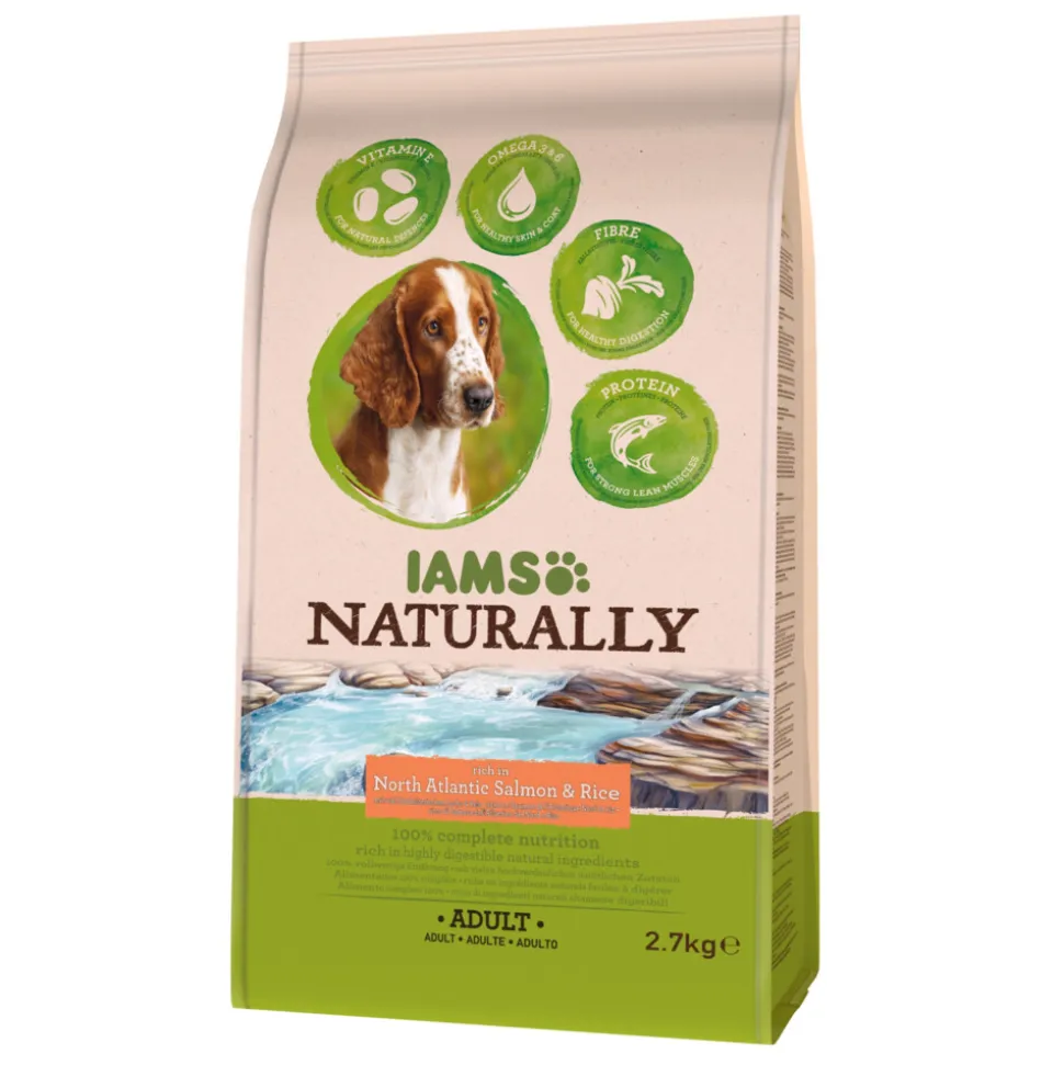 IAMS Naturally Dog Adult Atlantische Zalm & Rijst 2,7 kg