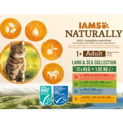 IAMS Naturally Kat Adult Land - Sea Collection 12 x 85 gr