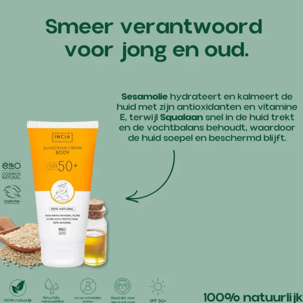 INCIA Zonnebrand Lichaam SPF 50+ 150 ml