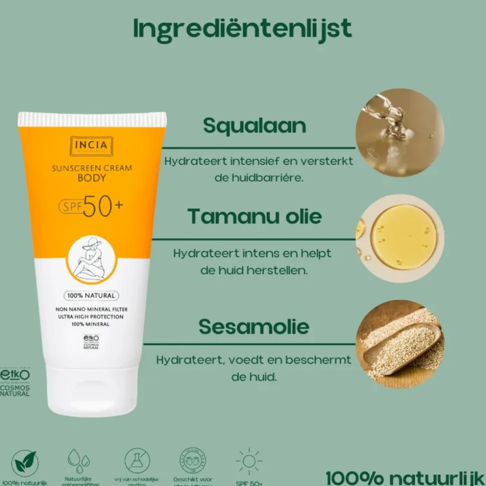 INCIA Zonnebrand Lichaam SPF 50+ 150 ml