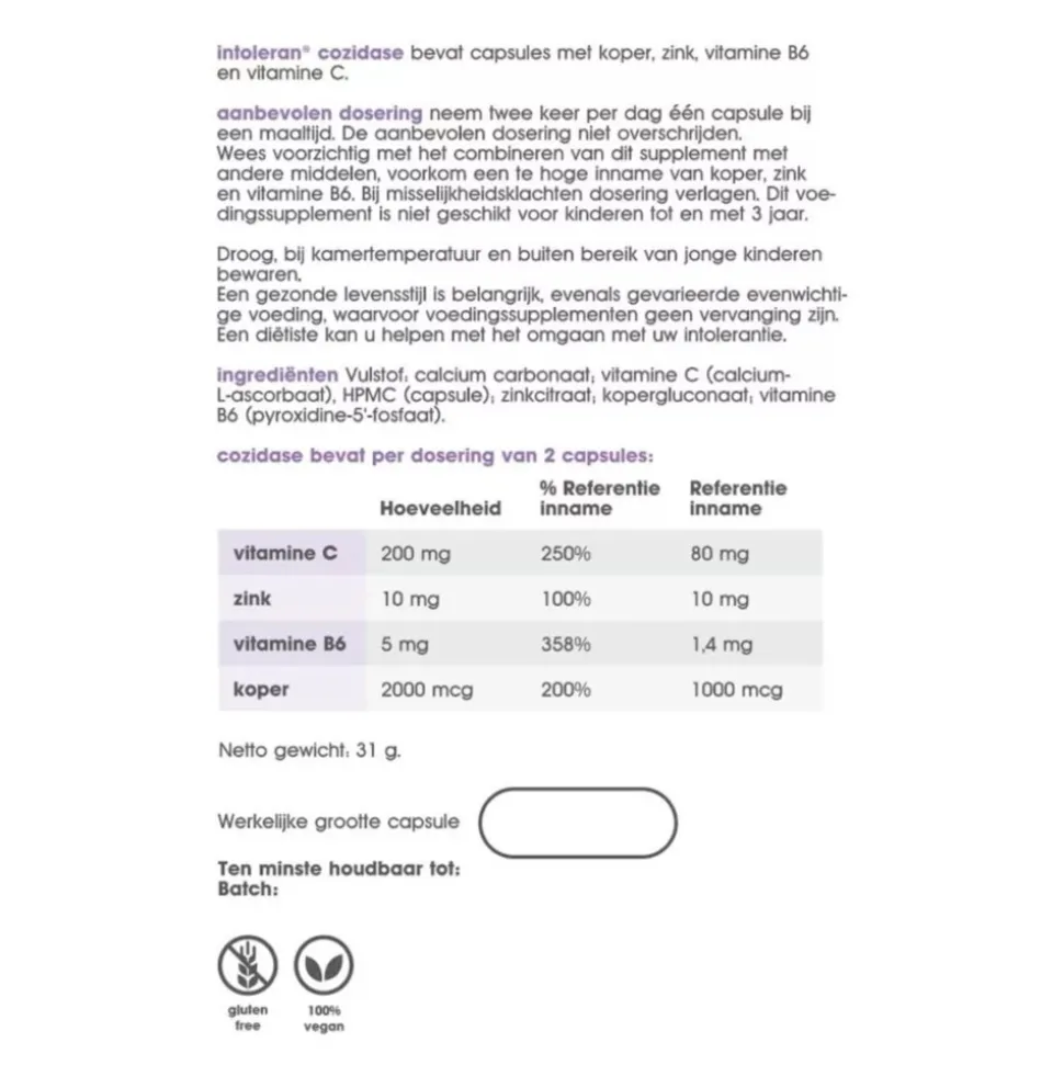 Intoleran Cozidase 60 capsules