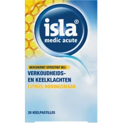 Isla Medic Acute Citrus-Honingsmaak 20 tabletten
