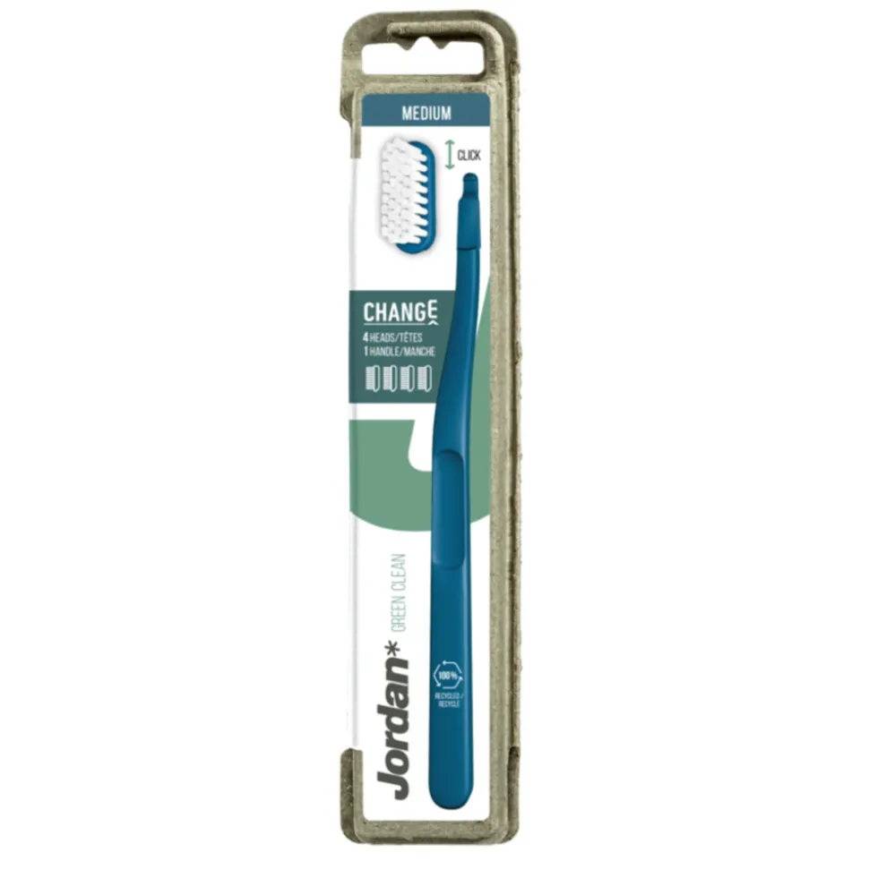 Jordan Tandenborstel Green Clean Change Medium 4-pack 1 set
