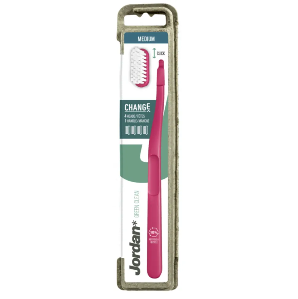 Jordan Tandenborstel Green Clean Change Medium 4-pack 1 set