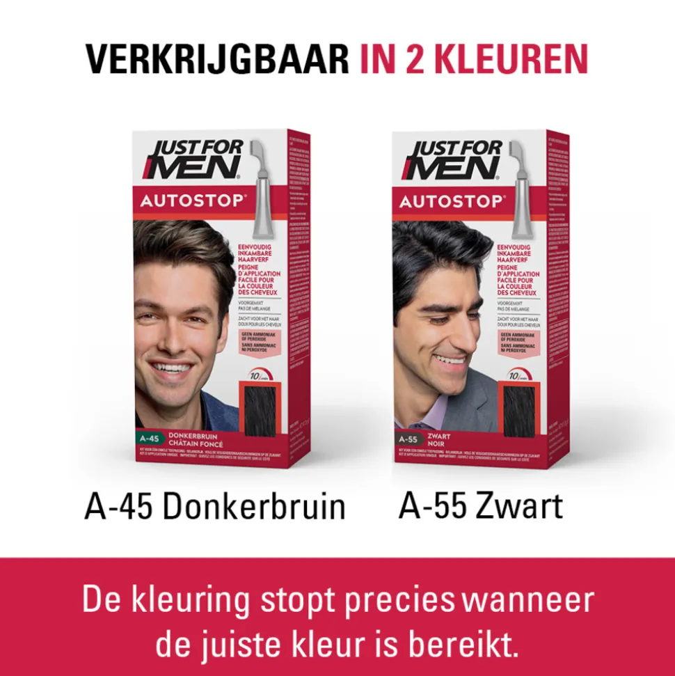 Just for Men Autostop Haarverf Donkerbruin A45 35 gr
