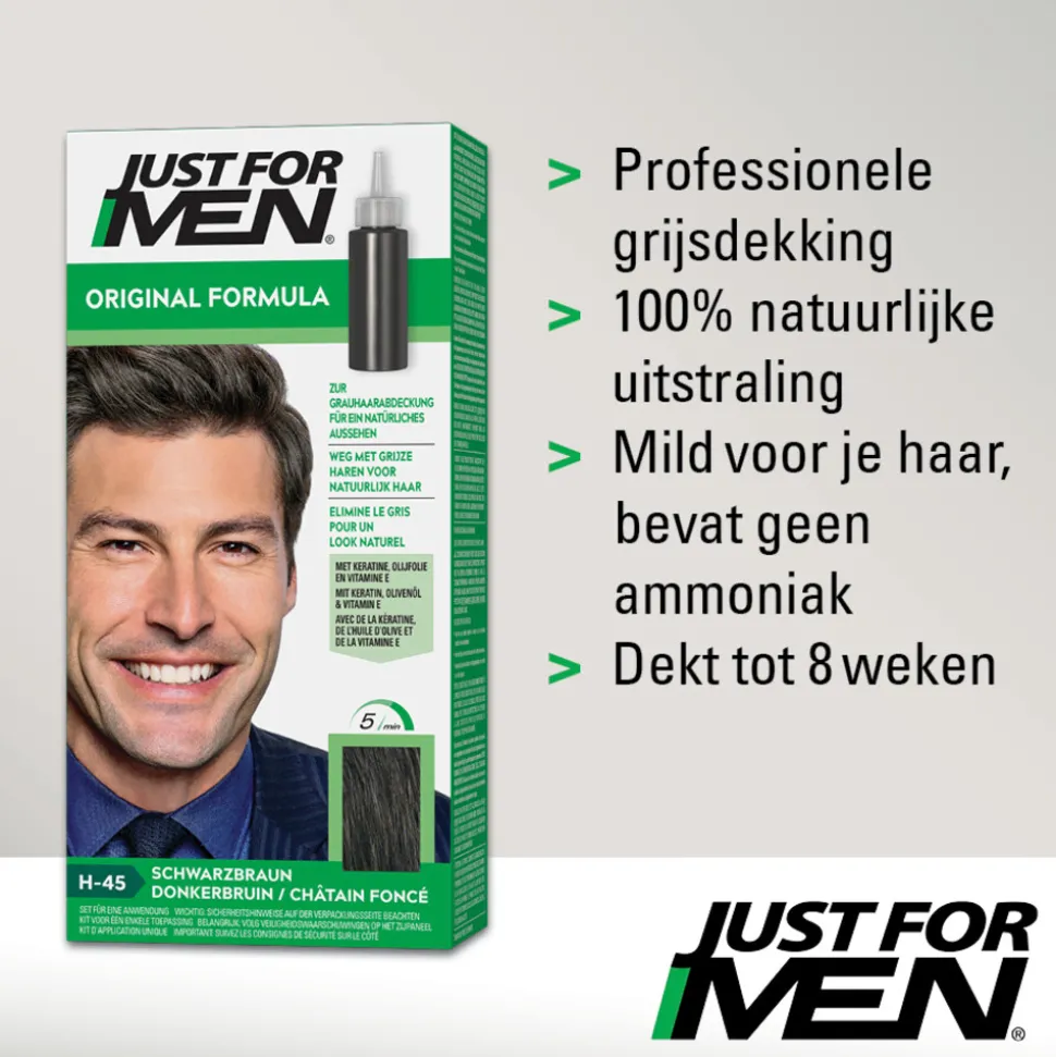Just for Men Haarkleuring Donkerbruin H45 1 set
