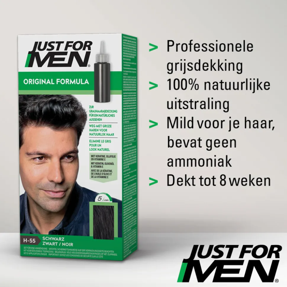 Just for Men Haarkleuring Zwart H55 1 set