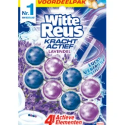 Krachtig & actief Toiletblok PakketDit verfrissende pakket van Witte Reus bestaat uit de volgende producten: Witte Reus Toiletblok Kracht Actief Lavendel 2 stuks, Witte Reus Toiletblok Kracht Actief Oceaan 2 stuks en Witte Reus Toiletblok Kracht Actief Bloesem 2 stuks.Witte Reus zorgt voor een hygiënisch schoon toilet.Op zoek naar een makkelijke manier om je toilet schoon en fris te houden? De toiletblokken van Witte Reus zorgen voor een schoon en fris toilet van de eerste tot de laatste spoelbeurt. De toiletblokken in dit pakket van Witte Reus bestaan uit een formule met 4 actieve functies: reinigend schuim, anti-kalk formule, vuilbeschermer en extra frisheid. De toiletreinigers bevatten het luchtverfrissereffect die ervoor zorgt dat de badkamer lange tijd met een frisse lavendel, oceaan en/of bloessem geur wordt gevuld.Het karton en de houder zijn 100% recyclebaar. Om te recyclen, scheid het karton van de plastic verpakking.De toiletblokken hebben 4 actieve elementen:Het reinigend schuim reinigt uw toilet bij elke spoelbeurtDe anti-kalk formule voorkomt de vorming van kalkaanslagDe vuilbeschermer voorkomt de vorming van vuil tussen de schoonmaakbeurten doorVerspreidt een frisse lavendel geur van de eerste tot de laatste spoelbeurt en zorgt voor een schoon en fris toilet Gevarenaanduidingen Schadelijk Veroorzaakt huidirritatie. Veroorzaakt ernstige oogirritatie. Voorzorgsmaatregelen Buiten het bereik van kinderen houden. Beschermende kledij dragen. BIJ CONTACT MET DE HUID: met veel water en zeep wassen. BIJ CONTACT MET DE OGEN: voorzichtig afspoelen met water gedurende een aantal minuten: contactlenzen verwijderen, indien mogelijk: blijven spoelen. Bij aanhoudende oogirritatie: een arts raadplegen. Fabrikant informatie Merk: Witte Reus Ean: 6019915495478 Artikel: 1019-160 Fabrikant gegevens: Henkel Adres: Brugwal 11 3432 NZ Nieuwegein Nederland Contactgegevens: Tel: 030 607 3911 Email: [email protected] Website: https://www.henkel.com Reviews Schrijf jouw review Hoe controleren en plaatsen wij reviews? Plein plaatst enkel reviews van klanten en personen die het product daadwerkelijk gebruikt hebben, ook wanneer deze negatief of neutraal is. Voordat de review geplaatst wordt controleren we handmatig of deze écht is en voldoet aan onze reviewvoorwaarden. Wanneer het product op Plein gekocht is vermelden we dat bij de review. Plein betaalt niet voor reviews, wanneer een reviewer door een andere partij is vergoed staat dit erbij vermeld. Er zijn nog geen reviews geschreven. Schrijf als eerste een review. Krachtig & actief Toiletblok Pakket