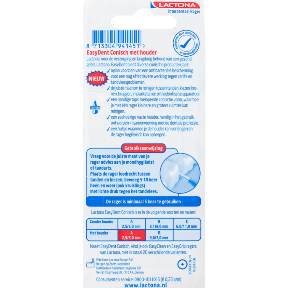 Lactona EasyGrip Ragers A Wit 2.5-5 mm 6 stuks