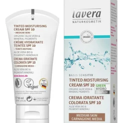 Lavera Basis Sensitiv Getinte Dagcreme/ Hydraterende Crème/ Medium 50 ml