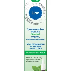 Linn Xylometazoline HCL 1,0 mg/ml Menthol Neusspray 10 ml