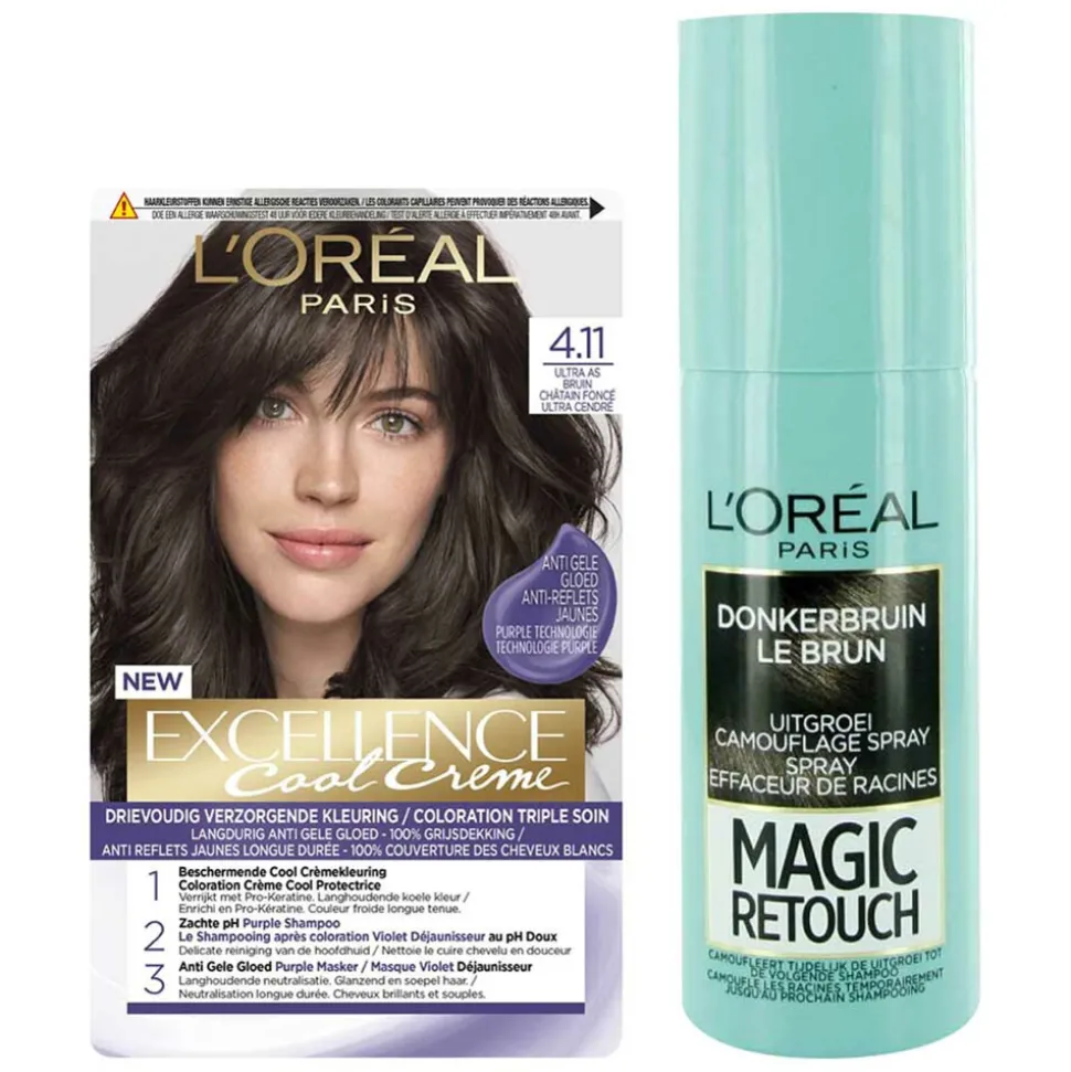 L'Oréal Cool Cream - Bruin + Uitgroeispray Pakket