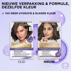 L'Oréal Excellence Cool Crème Permanente Crèmekleuring 5.11 - Ultra As Lichtbruin