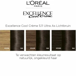 L'Oréal Excellence Cool Crème Permanente Crèmekleuring 5.11 - Ultra As Lichtbruin