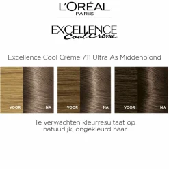 L'Oréal Excellence Cool Crème Permanente Crèmekleuring 7.11 - Ultra As Middenblond