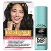 L'Oréal Excellence Creme 1 Zwart + Magic Retouch Uitgroeispray Zwart 75 ml Pakket