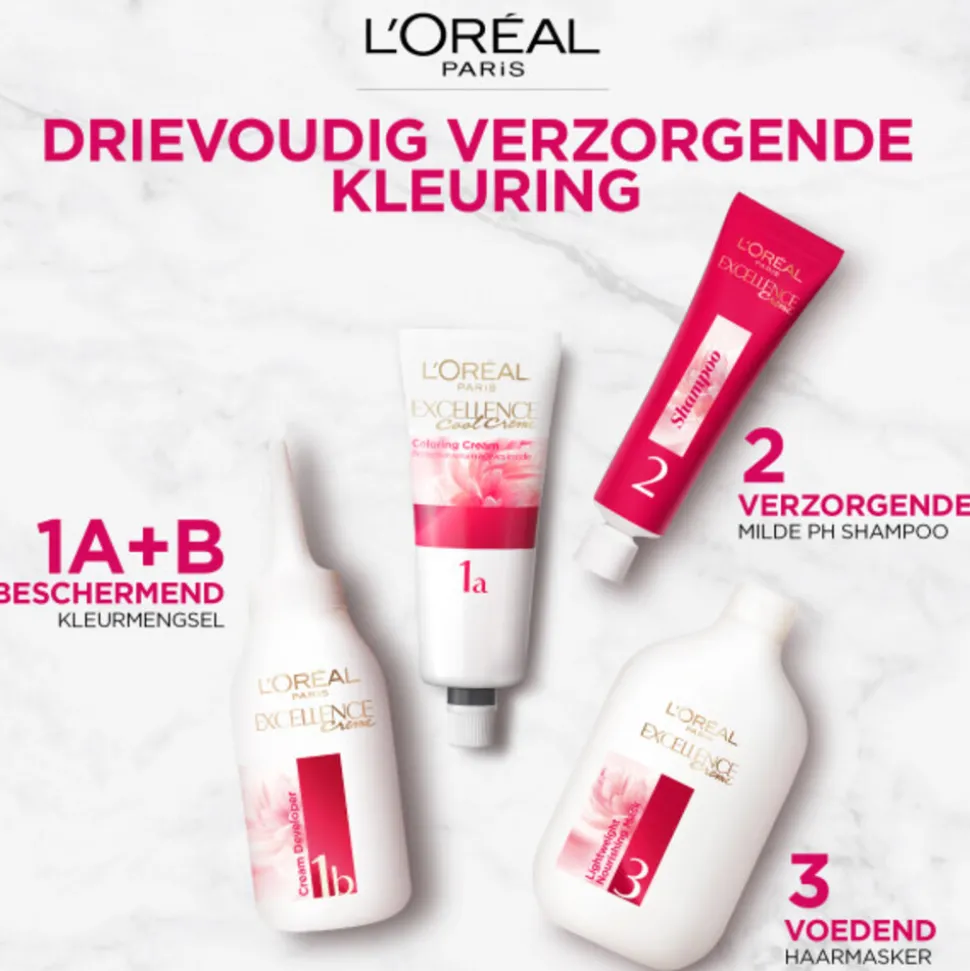 L'Oréal Excellence Crème Permanente Crèmekleuring 7 Middenblond