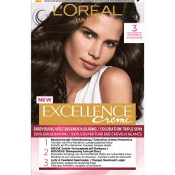 L'Oréal Excellence Crème Permanente Crèmekleuring 3 Donkerbruin