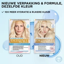 L'Oréal Excellence Pure Blonde Permanente Haarkleuring 01 Ultra Licht Natuurlijk Blond