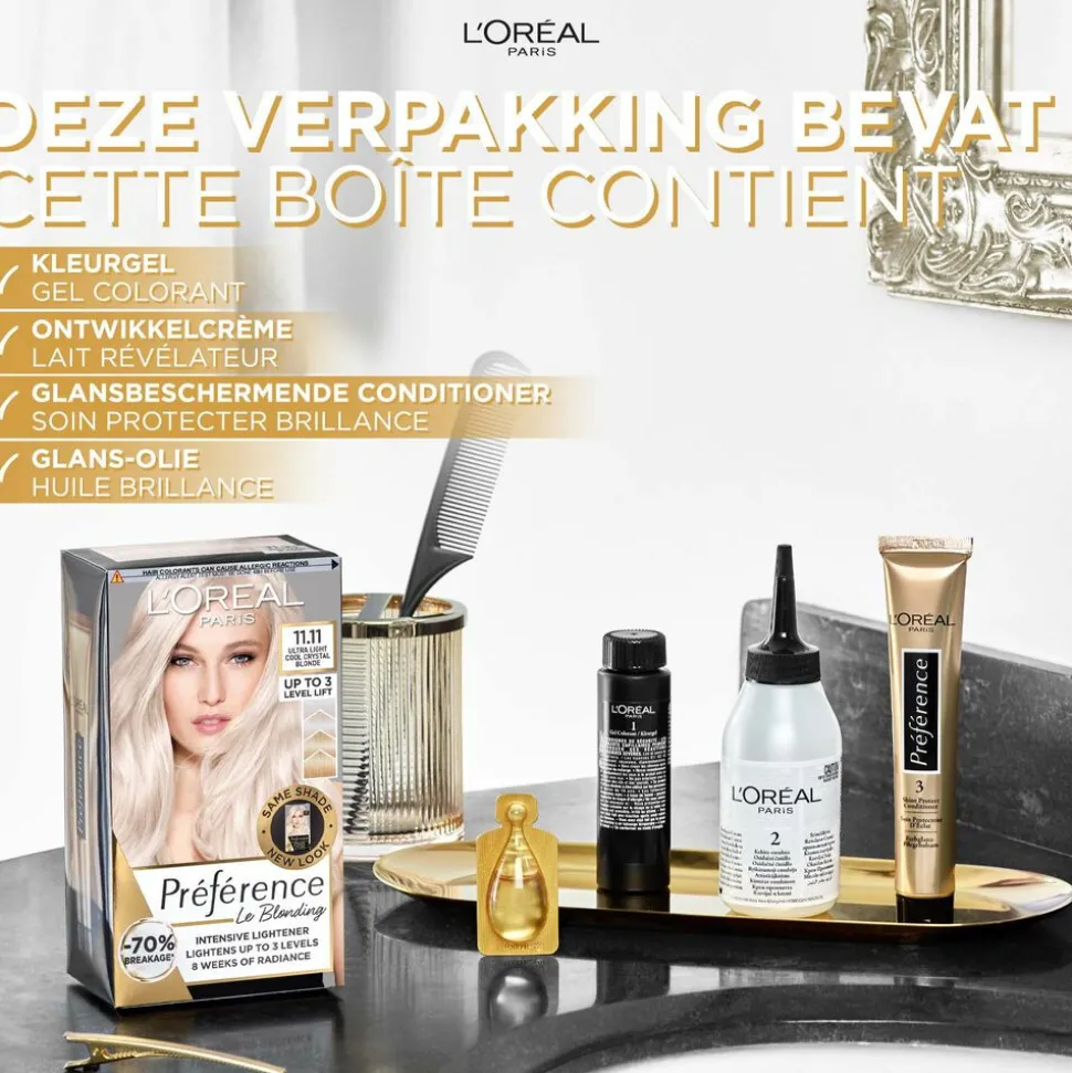 L'Oréal Préférence Le Blonding Permanente Haarkleuring 11.11 Helsinki - Ultra Licht Asblond