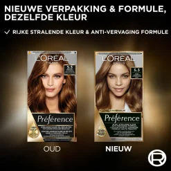 L'Oréal Préférence Permanente Haarkleuring 5.3 Licht Goudbruin