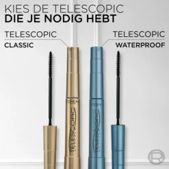 L'Oréal Telescopic Mascara Waterproof Zwart 8 ml