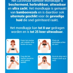 Lucovitaal Bamboe Mondkapje Blauw