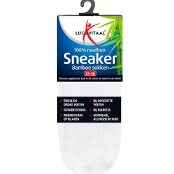 Lucovitaal Bamboe Sneakersok Wit maat 35-38 1 paar