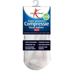 Lucovitaal Compressie Steun Sokken Wit maat 36-41 1 paar