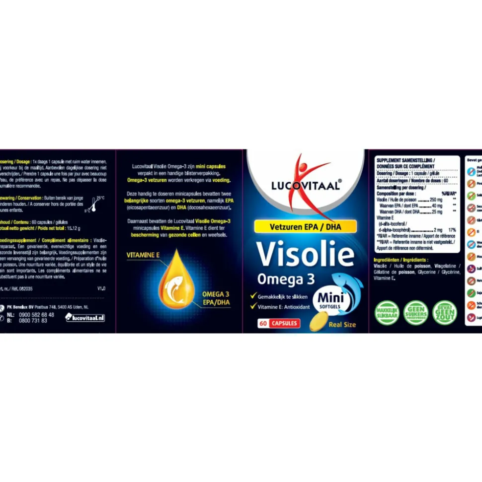 Lucovitaal Visolie Omega 3 mini softgels 60 softgels