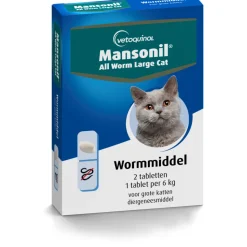 Mansonil All Worm Ontworming Tabletten Kat vanaf 6 kg 2 stuks