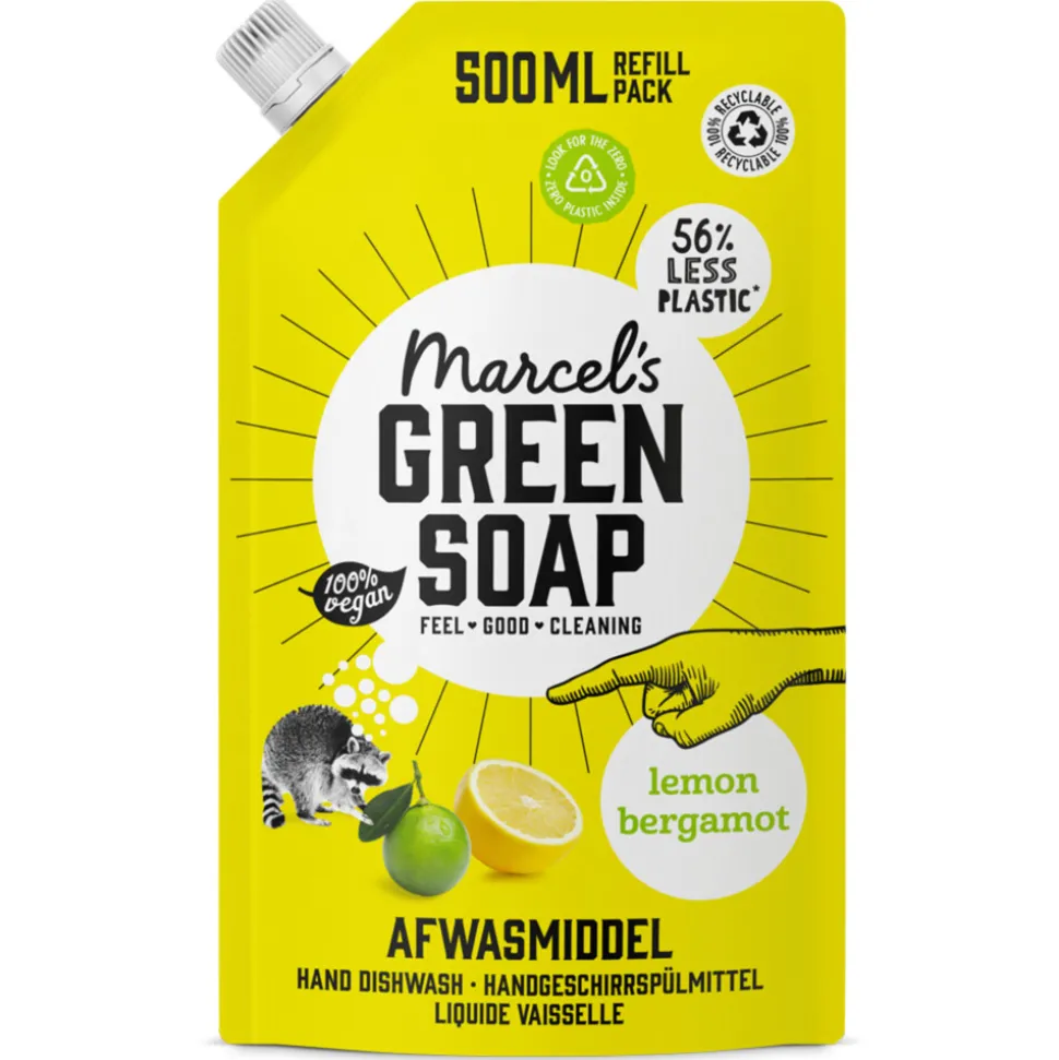Marcel's Green Soap Afwasmiddel Lemon & Bergamot Navulling 500 ml