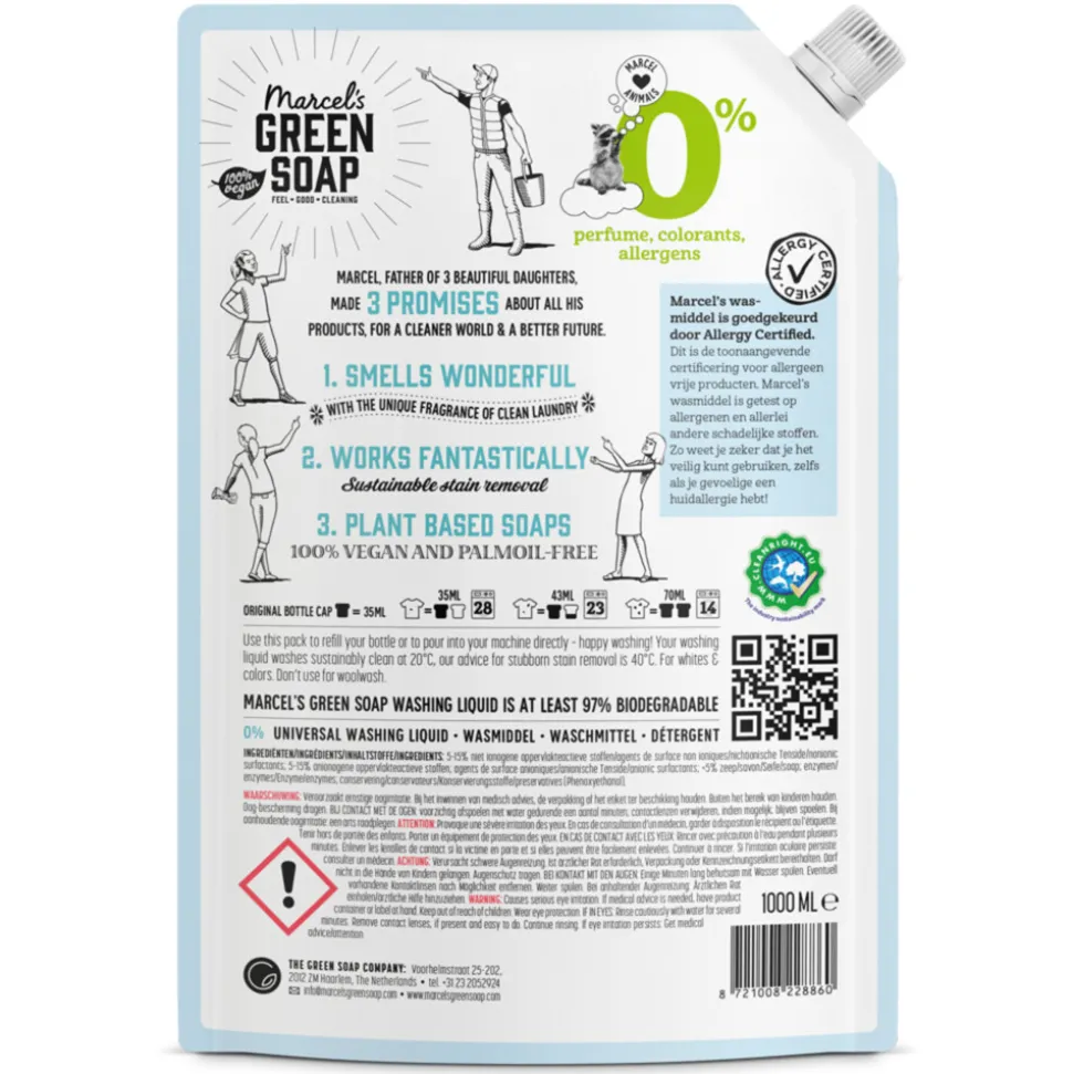 Marcel's Green Soap Wasmiddel Universeel 0% Navulling 1000 ml