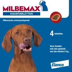 Milbemax Ontworming Kauwtabletten Hond 5 - 75 kg 4 tabletten
