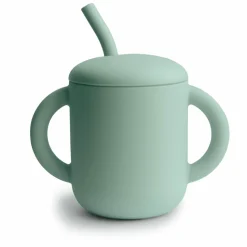 Mushie Drinkbeker met Rietje Cambridge Blue