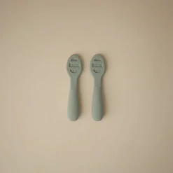 Mushie Eerste Set Baby Lepels Cambridge Blue Shifting Sand 1 set